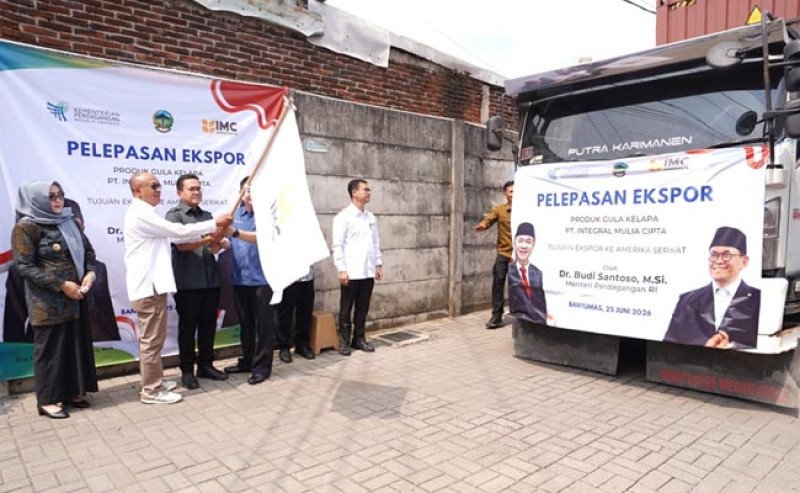 Mendag Busan Lepas Ekspor Gula Kelapa Banyumas ke AS, Dorong Produk Daerah Tembus Pasar Global